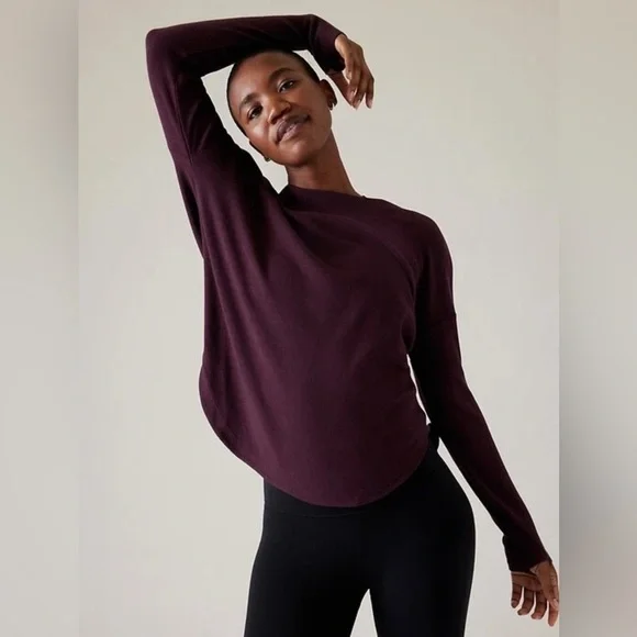 Athleta Presence Sweatshirt in Spiced Cabernet - Picture 1 of 7